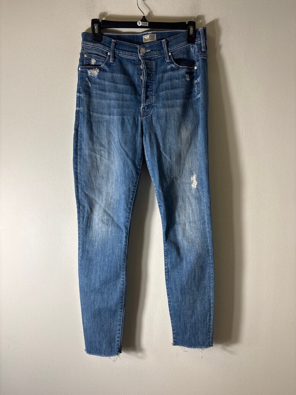 Mother The Stunner Ankle Fray Ripped Jeans Sz 28